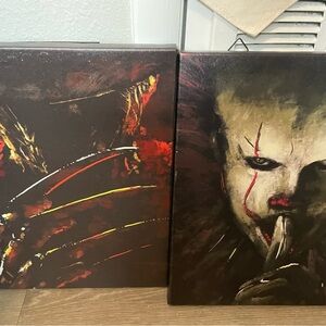 Spirit Halloween Horror Art Duo - Freddy Krueger and Pennywise Both for $20